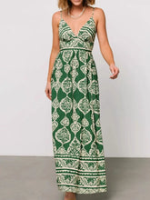 Printed V-Neck Maxi Cami Dress
