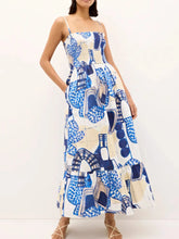 Printed Square Neck Cami Midi Dress