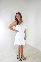 Flirty Moment One Shoulder Cutout Mini Dress