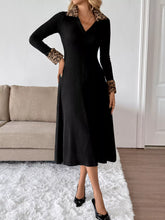 Leopard Cuff Johnny Collar Midi Dress