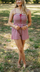 Lizzie Cherry Red Romper