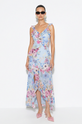 Valentina Ruffle Slit Dress