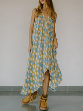 Asymmetrical Hem Printed Halter Neck Dress