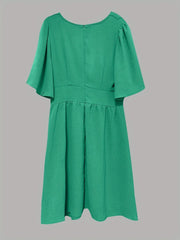 V-Neck Flutter Sleeve Summer Dress