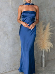 Satin Tube Maxi Dress