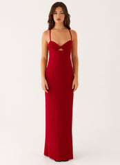 Heartbreaker Maxi Dress - Deep Red