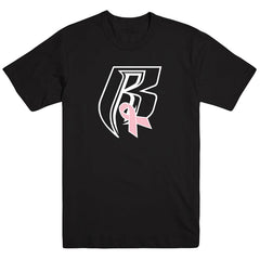 RR Pink Ribbon Logo T-Shirt - Black